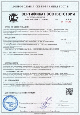 Металлические двери (ГОСТ 31173-2016)